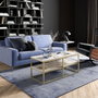 Hanah Home Forteaus - Gold Mesa de Centro Moderna Dorado y Blanco